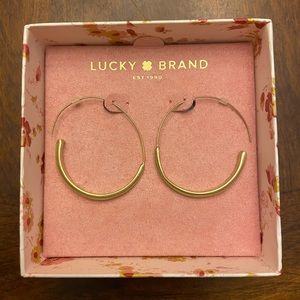 Lucky Brand Brushed Gold Hoop Earrings